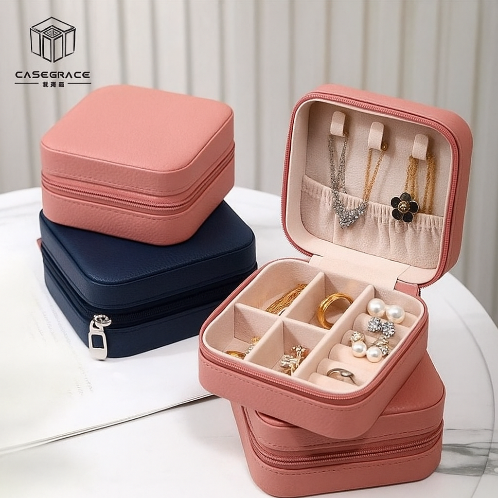 Mini Portable Leather Jwelley Organiser