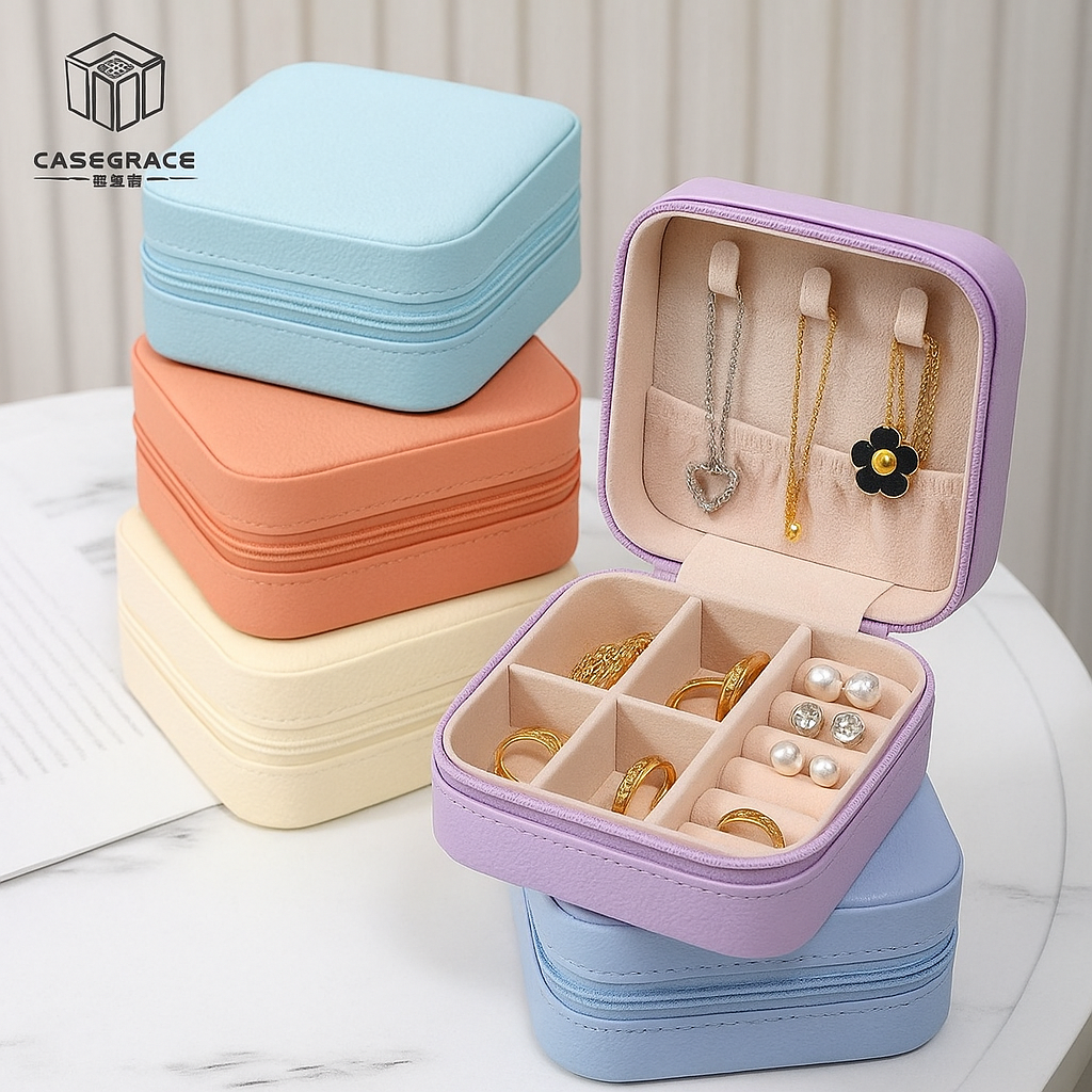 Mini Portable Leather Jwelley Organiser